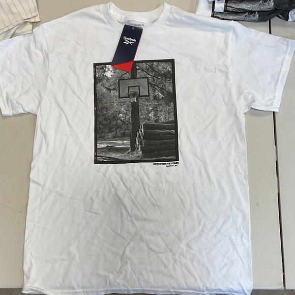 Reebok White Basketball Graphic Tee - Picture 1 of 1